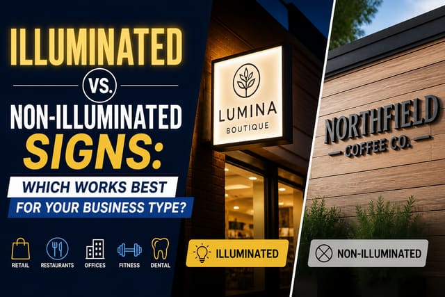 Illuminated vs. Non-Illuminated Signs: Which Works Best for Your Business Type? — article illustration
