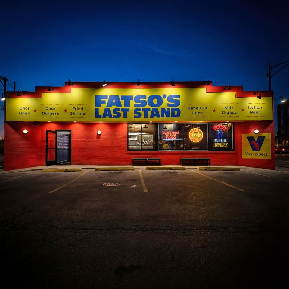 Fatso's Last Stand  — Painted Mural, Neon Sign & Pole Sign in Chicago, IL, project photo 2