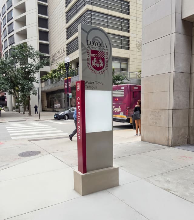 Loyola University (Water Tower Campus) — University in Chicago, IL (TFA Signs project photo)